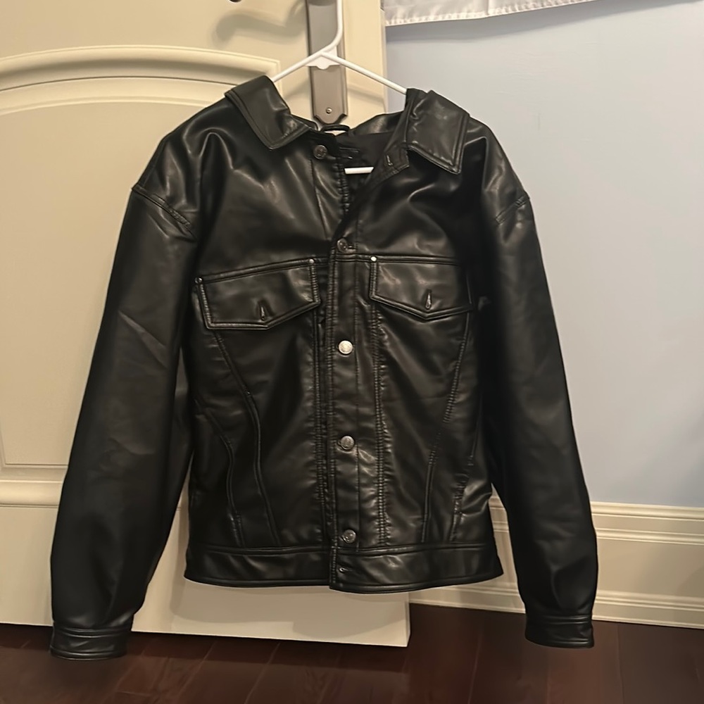 Oversized Zara leather jacket
